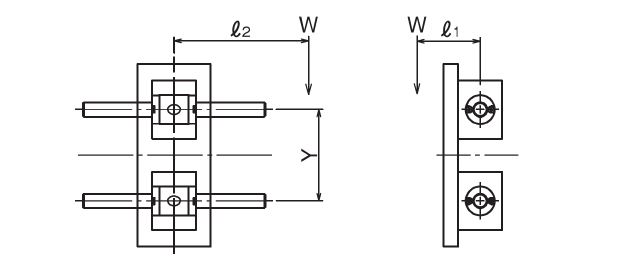 2 sideway axes,1 bearing each